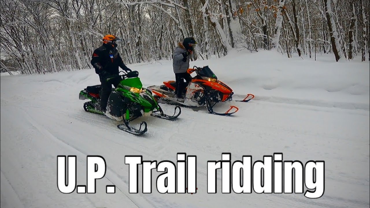 Snowmobile Trail ridding in the U.P. 