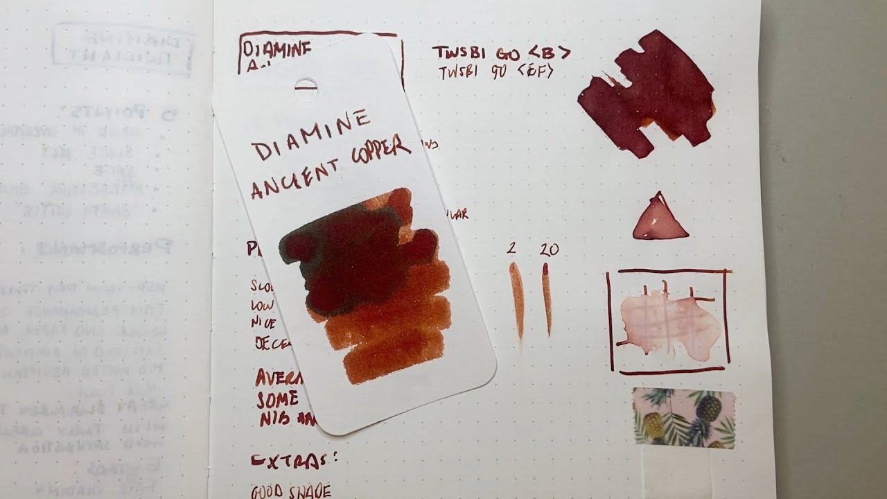 Diamine Ancient Copper Fountain Pen Ink Review