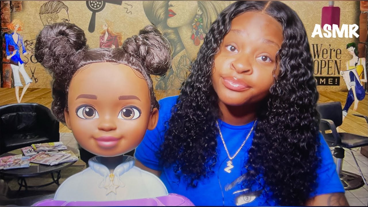 ASMR | Ghetto Hair Salon Role Play | 4 Buns Hairstyle! 💇🏽‍♀️