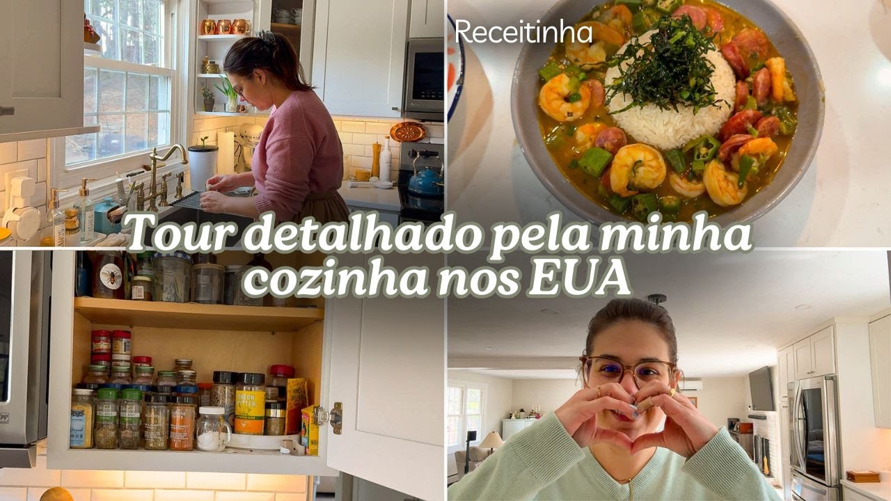 TOUR DETALHADO PELA MINHA COZINHA NOS ESTADOS UNIDOS + RECEITINHA