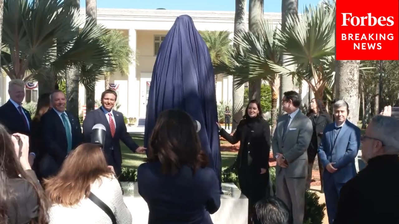 Ron DeSantis Unveils Statue Of Ronald Reagan At Florida International University