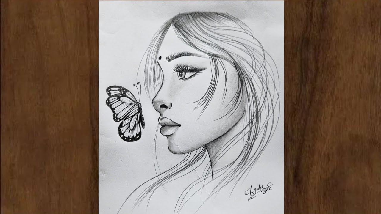 beautiful girl face pencil drawing step by step tutorial | woman easy drawing 