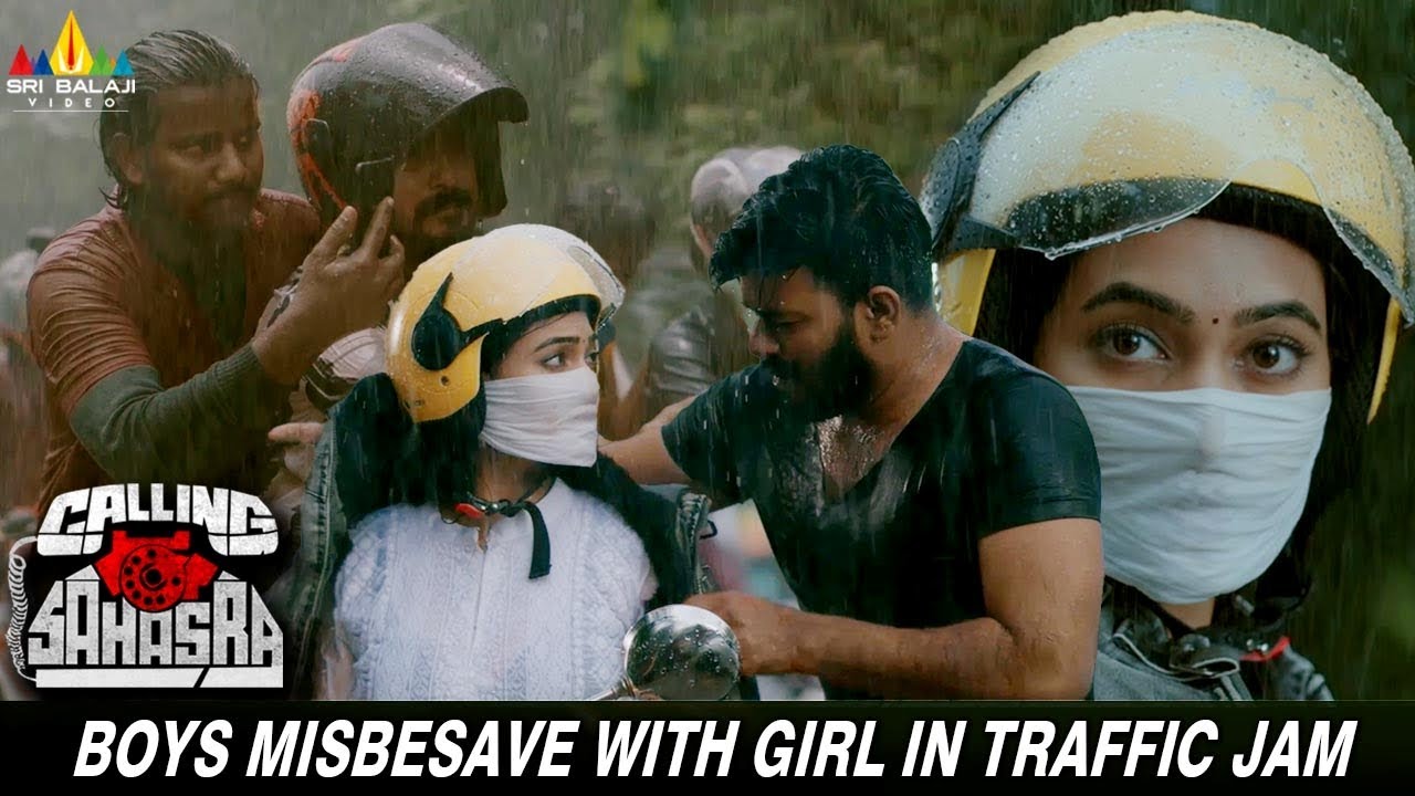 Boys Misbesave with girl in Traffic Jam | Calling Sahasra | #sudheer | Latest Hindi Movie Scenes