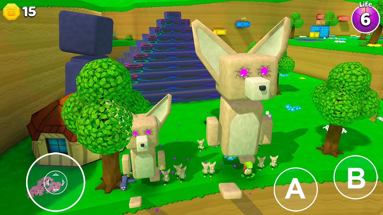 Fennec and Penguin in Turtle Pyramid Village - Super Bear Adventure Gameplay Walkthrough
