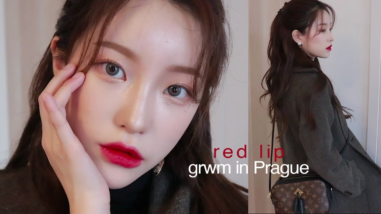 (eng sub) 요청 많았던 깔끔한 레드립 메이크업💄 / 스타일링, 코디까지 같이 준비해요✨ / daily red lip makeup grwm 💋  | 소윤