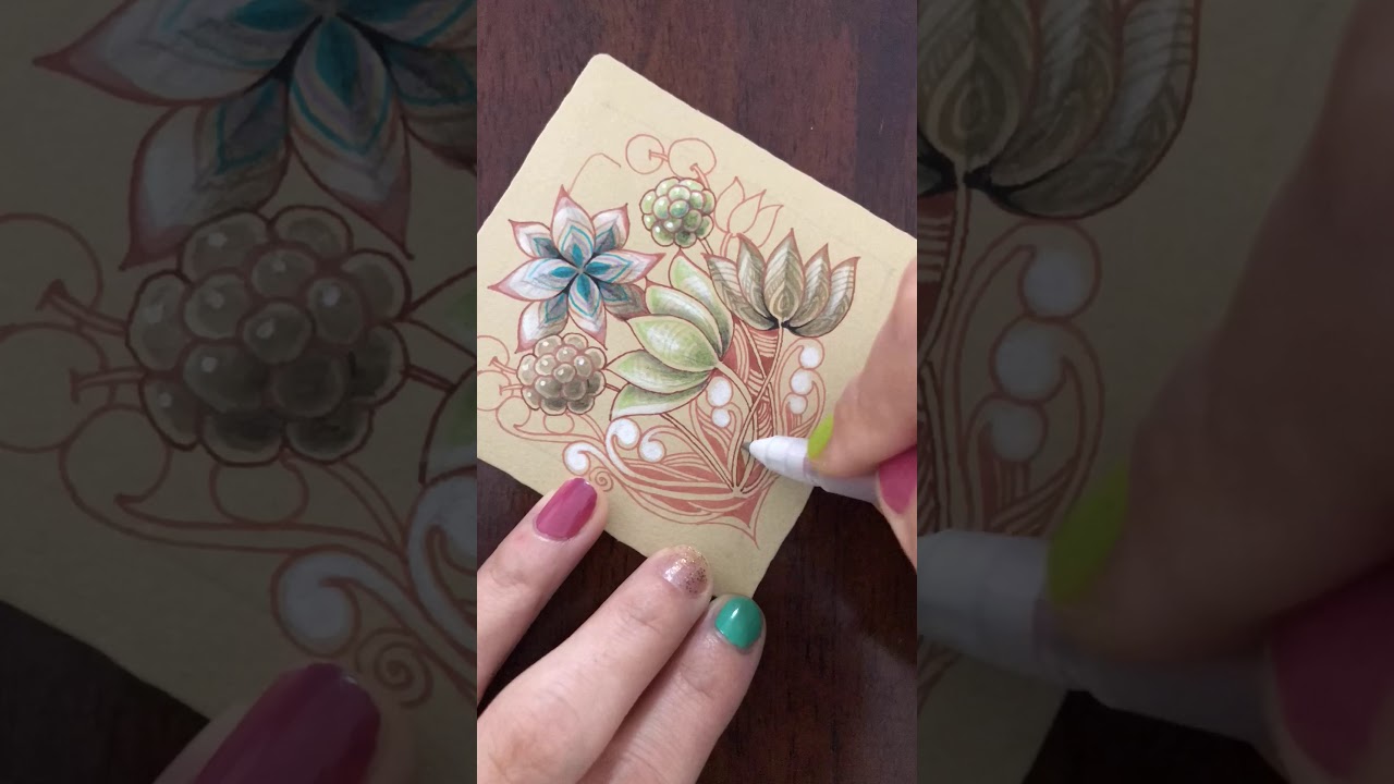 Zentangle flower reticula for Japanese