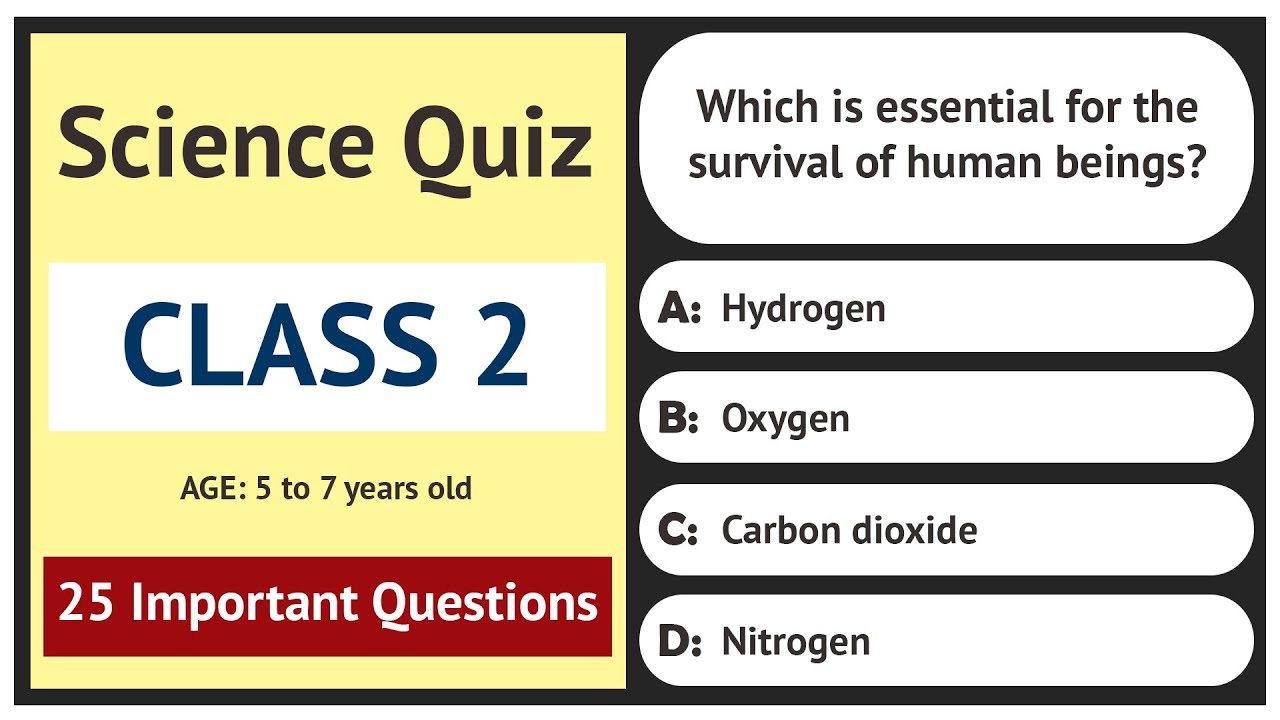 Science Quiz for Class 2 | 25 Important Questions | Age 5 to 7 Years Old | GK Quiz | Grade 2