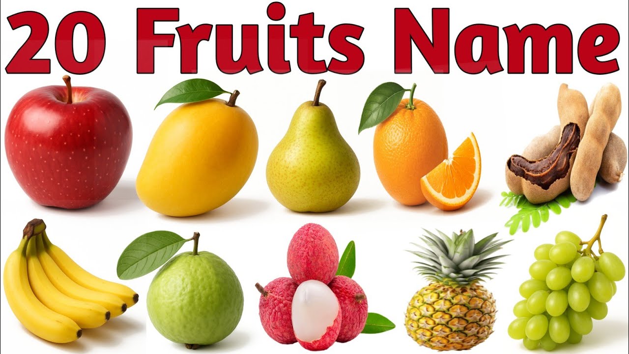 Fruits Name for kids |Learn Fruits in English and Hindi with Pictures, Sounds & Fun for Preschoolers