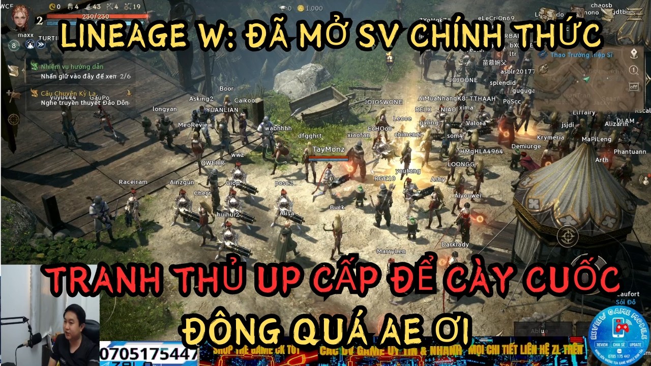 LINEAGE W: Đ&Atilde; MỞ SV CH&Iacute;NH THỨC - Đ&Ocirc;NG QU&Aacute; AE ƠI - TRANH THỦ L&Ecirc;N CẤP ĐI C&Agrave;Y N&Agrave;O
