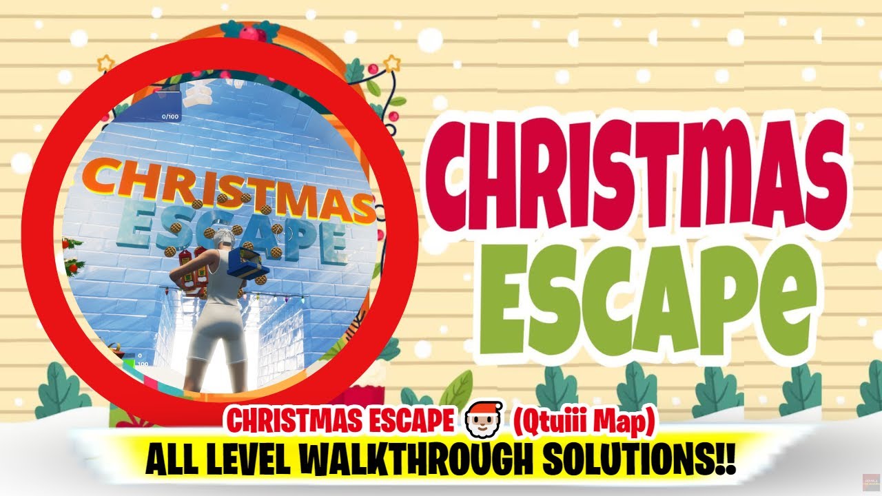 CHRISTMAS ESCAPE Fortnite (All 100 Levels) | Qtuiii Fortnite Christmas Escape Room