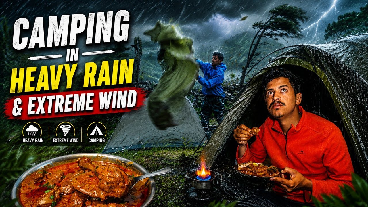  Heavy Rain & Extreme Wind Camping In Forest | Solo Rain Camping India | Unknown Dreamer 