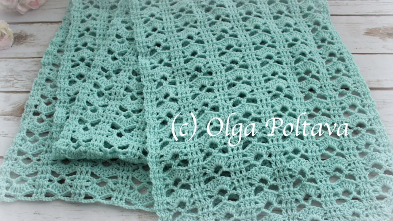 Como Tejer una Bufanda de Encaje, Bufanda Tejida a Ganchillo, Paso a Paso, Crochet Video Tutorial