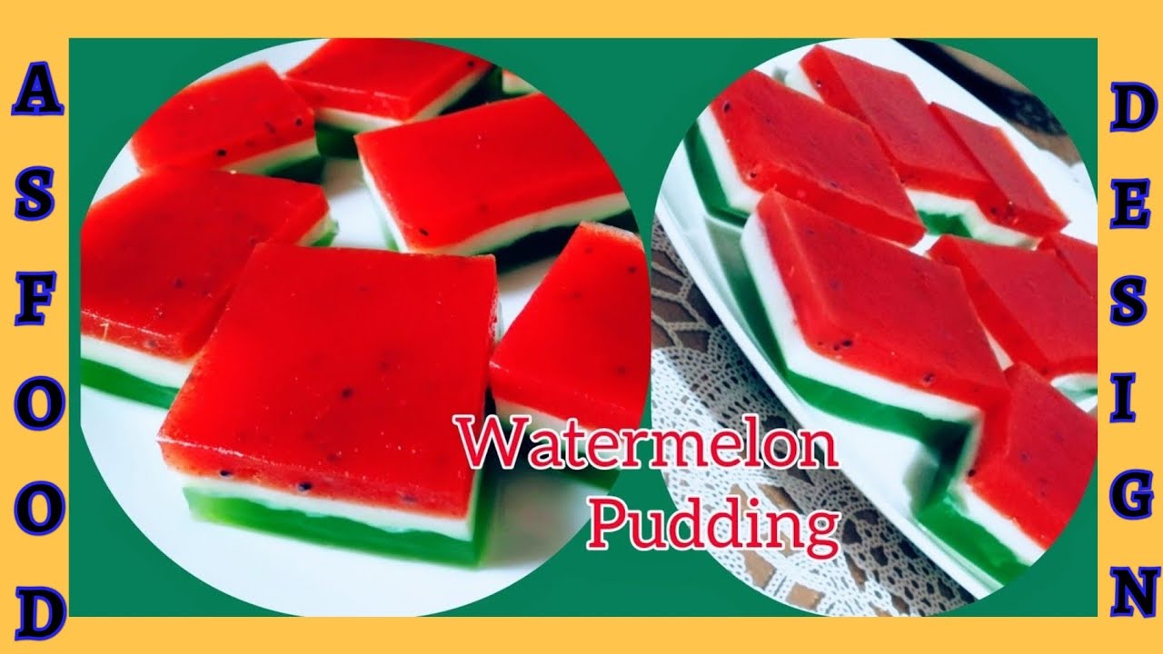 Agar agar Watermelon Pudding recipe||Dessert||recette past&egrave;que 🍉
