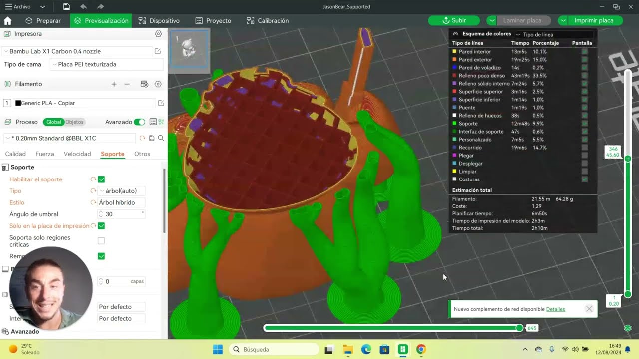 Cómo poner soportes y voladizos en BAMBU STUDIO!