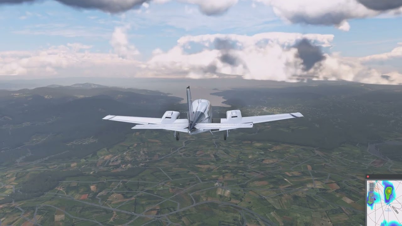 Nagasaki Japan airport (RJFU) IFR approach X Plane 12 using the IFR chart showing weather.