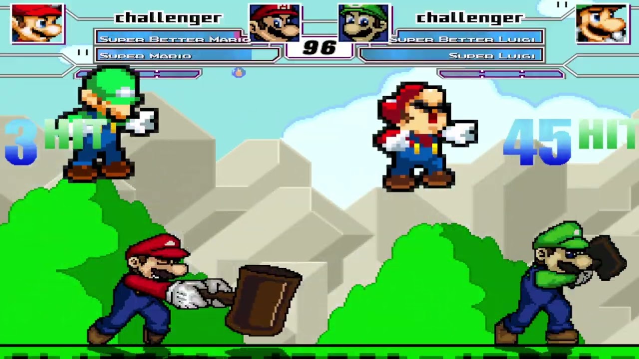 Super Better Mario & Super Mario VS Super Better Luigi & Super Luigi