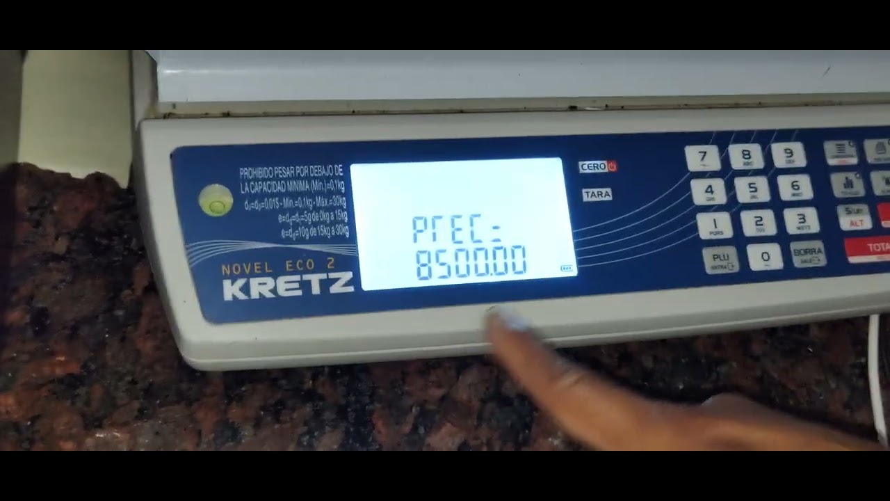Como quitar casa decimales Balanza Kretz Eco Novel2