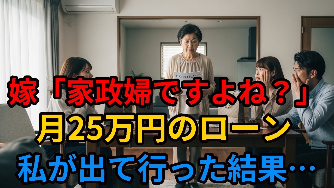 嫁「お義母さんってこの家の家政婦ですよね？」二世帯リフォーム3200万円、月25万のローンを払っていた私が家を出た結果…