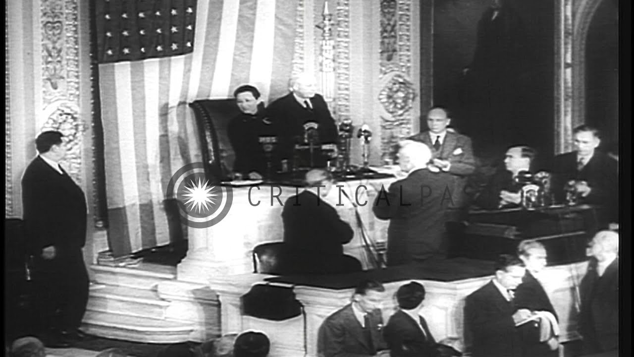 Madame Chiang Kai Shek addresses the House of Representatives in Washington DC, U...HD Stock Footage