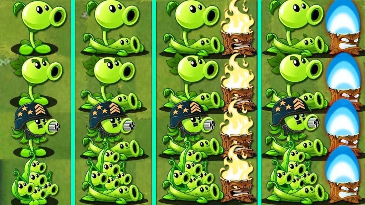 PvZ2 - All PEASHOOTER & Support Plants Battle - Who Will Win ?