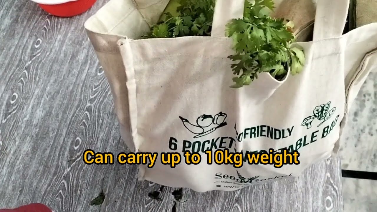 Eco-Friendly 6 pocket Vegetables carry bag by seedbasket