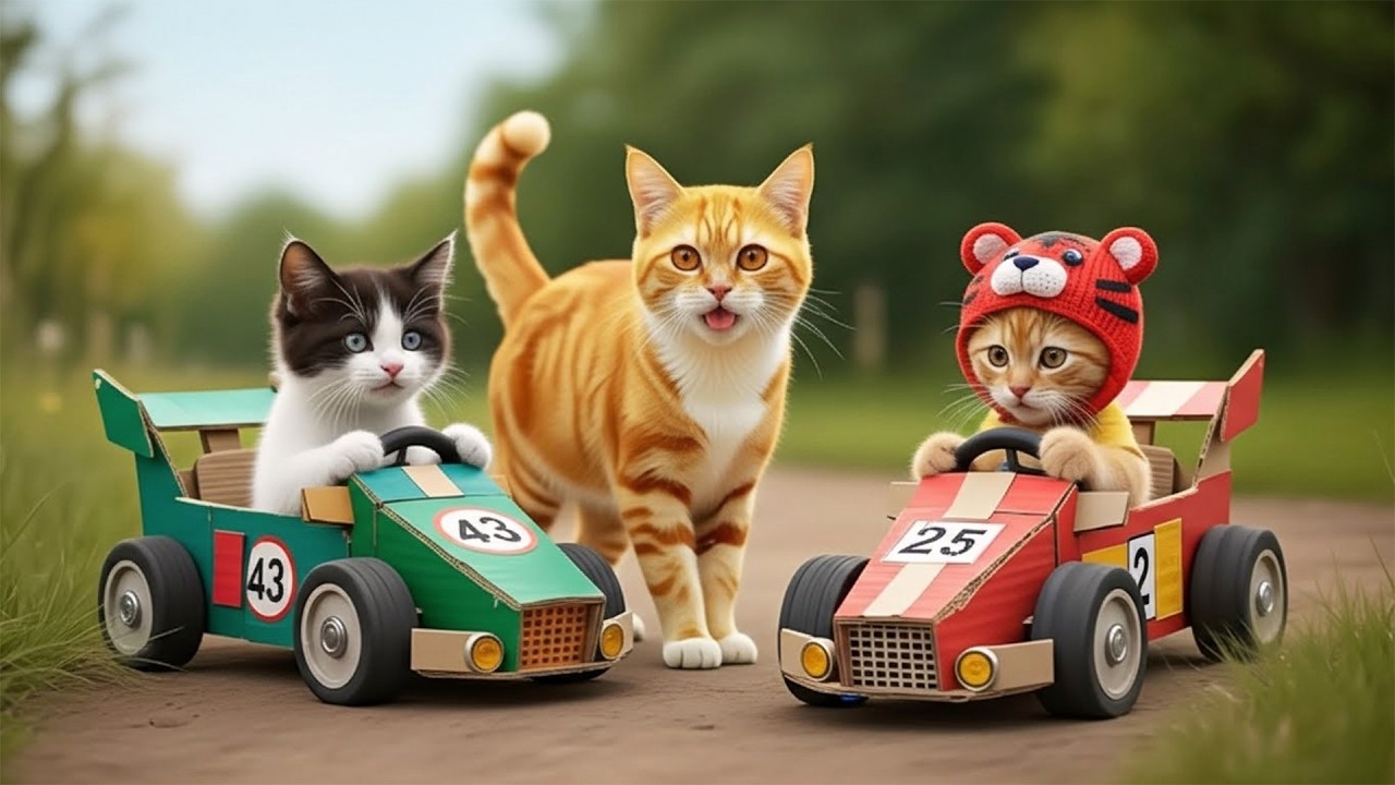 Mama Cat Trims Fur on the Farm and Makes Tiger Hat For Kittens At Home🐾🎩🐯