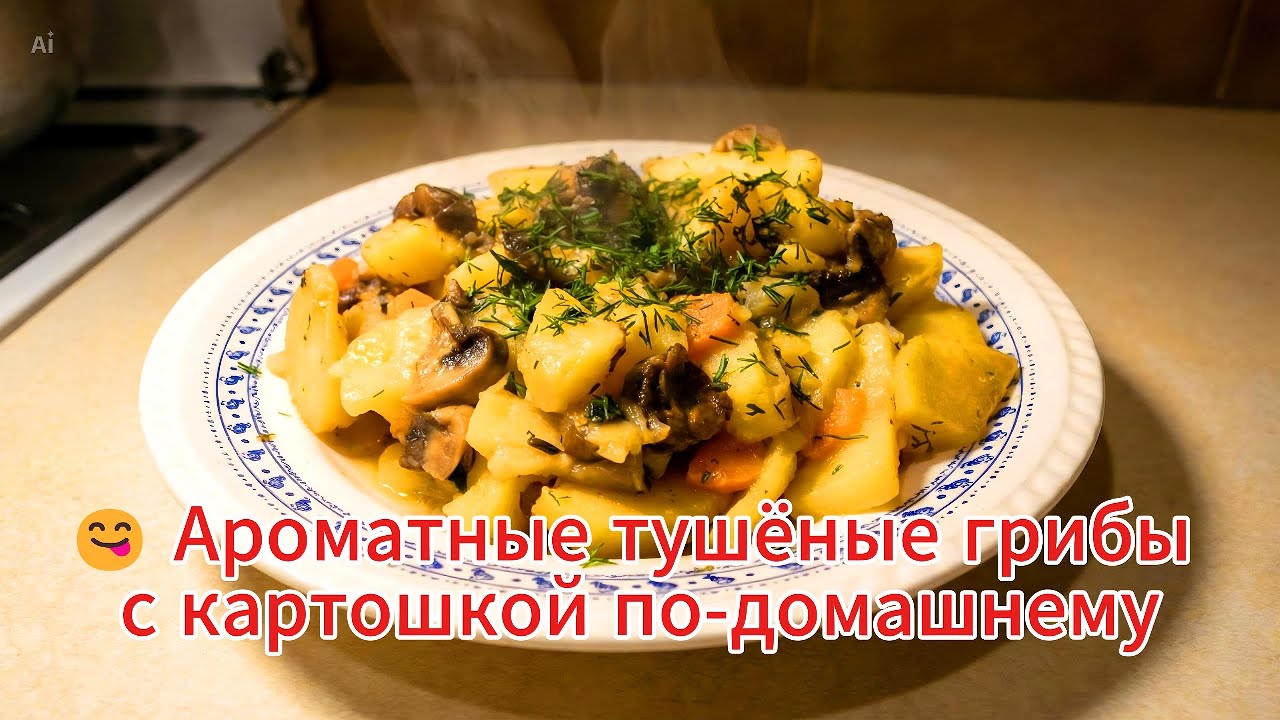 🥔🍄 Тушёные грибы с картошкой сытно, просто и оч