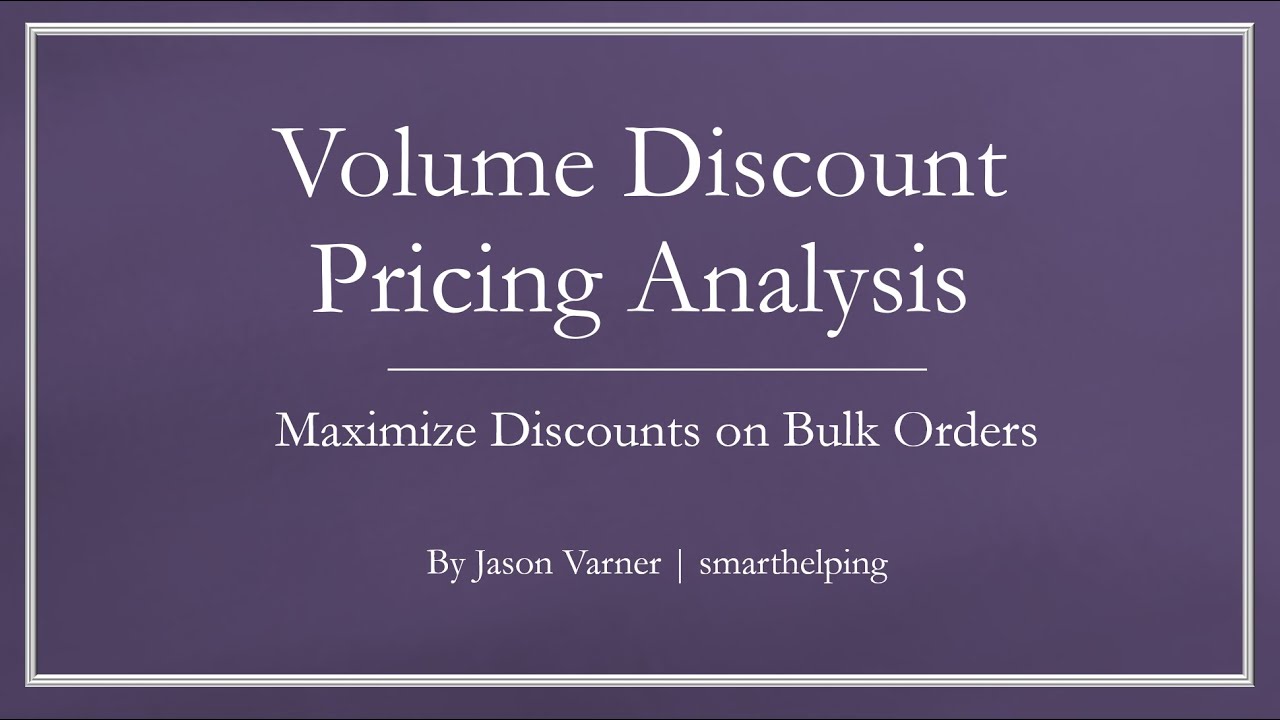 Template for Volume Discount Pricing