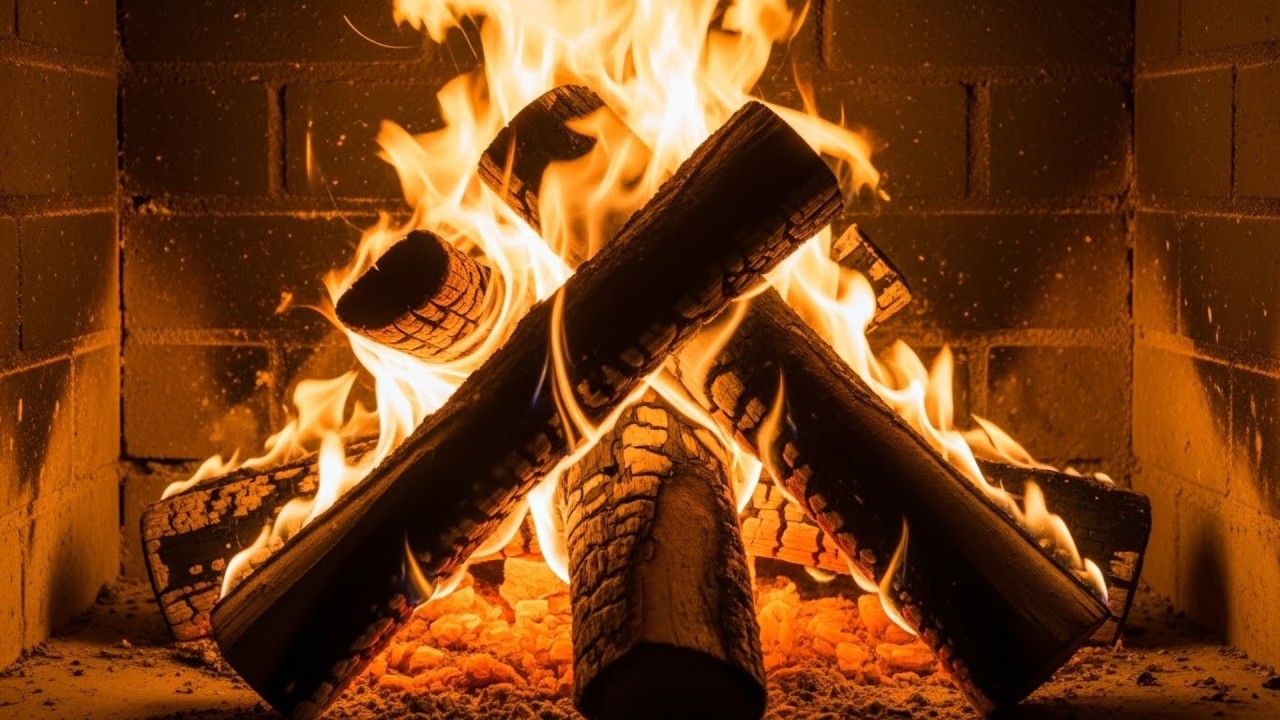 Christmas Fireplace Ambience with Cozy Crackling Fire for Peaceful Holiday Nights