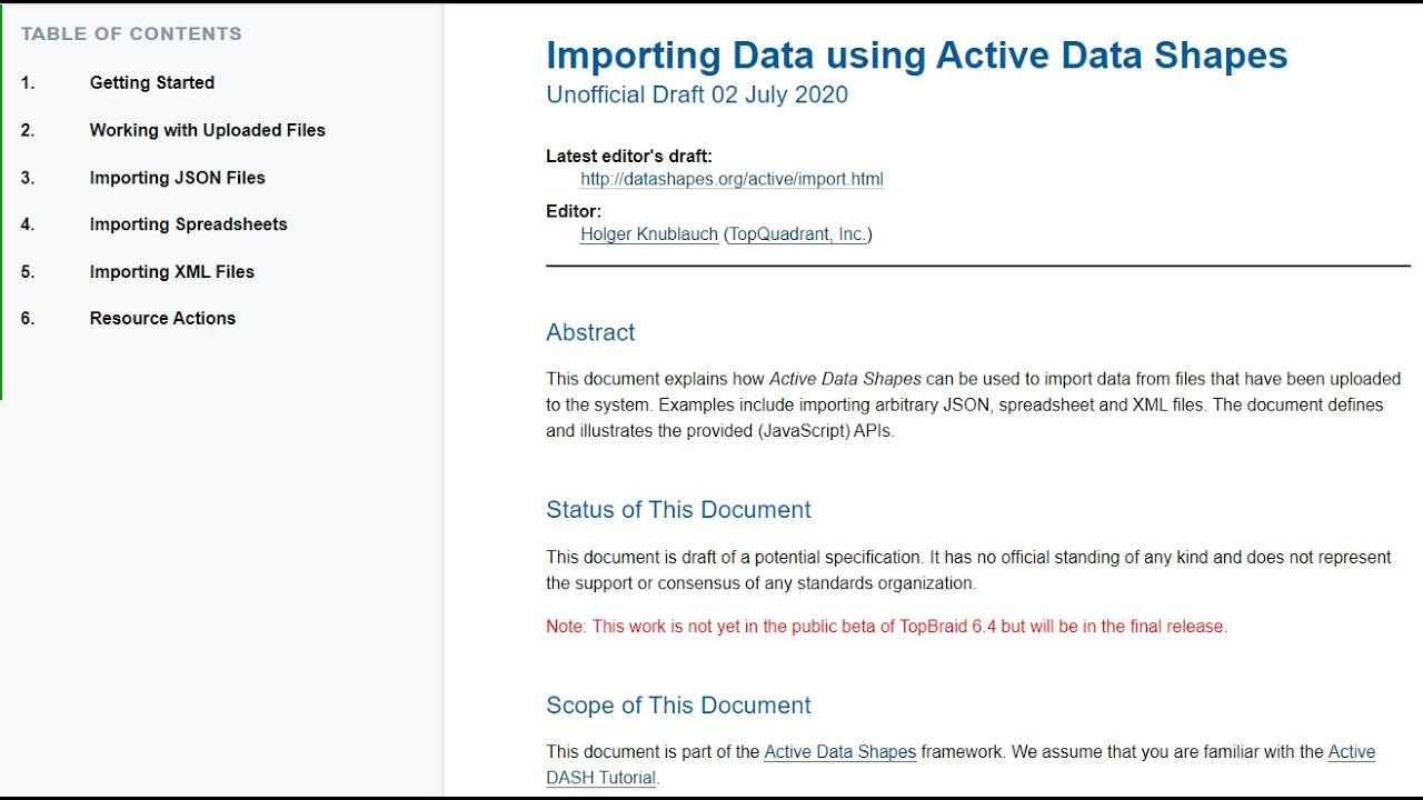 Importing Spreadsheet Data into TopBraid EDG using Active Data Shapes