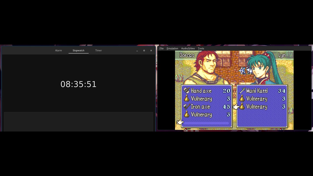 Speedrun: Fire Emblem 7: The Blazing Sword Lyn Hard Mode - Nils Lv.7 - S-Rank