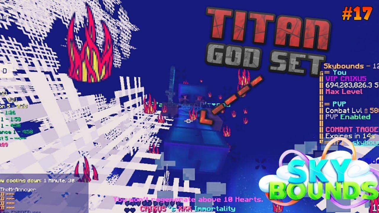 Fighting TITAN God Set whilst STUCK in COBWEBS *INTENSE* | SKYBOUNDS PVP #17
