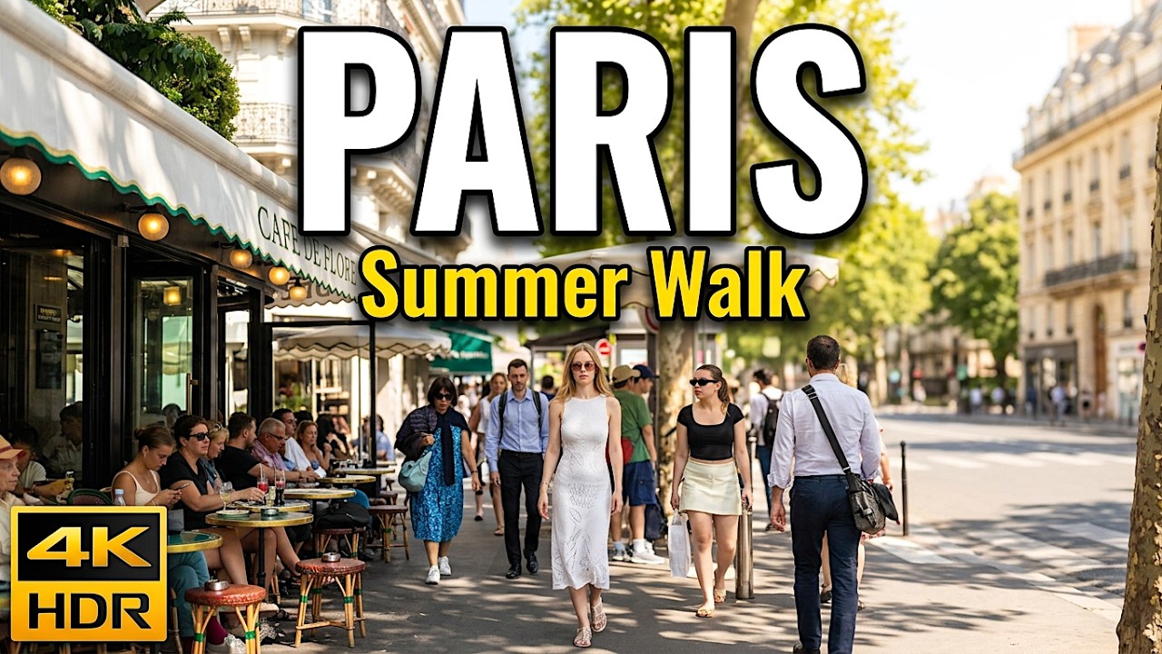 Walking in Paris on a Warm Summer Day ☀️ Saint Germain to &Icirc;le de la Cit&eacute; [4K 60fps HDR]