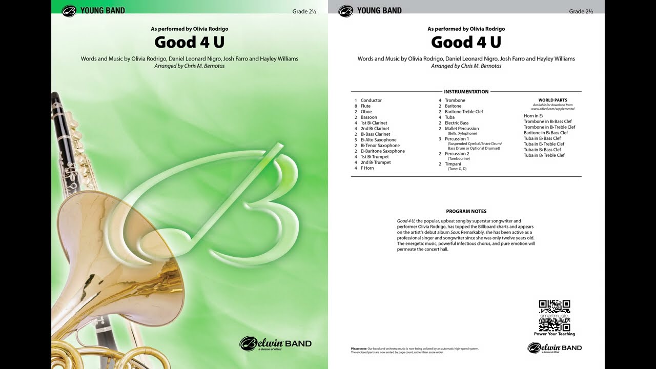 Good 4 U, arr. Chris M. Bernotas – Score & Sound