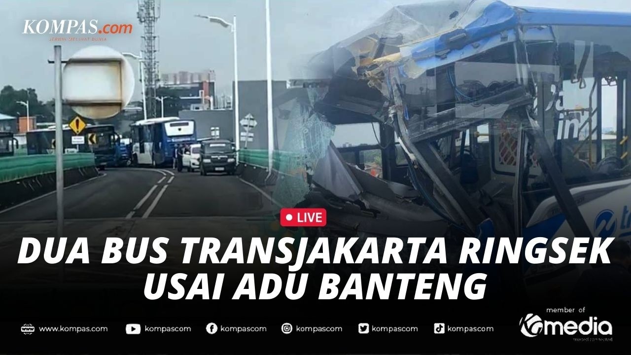 BREAKING NEWS - Dua Bus Transjakarta Adu Banteng di Jalur Langit Cipulir