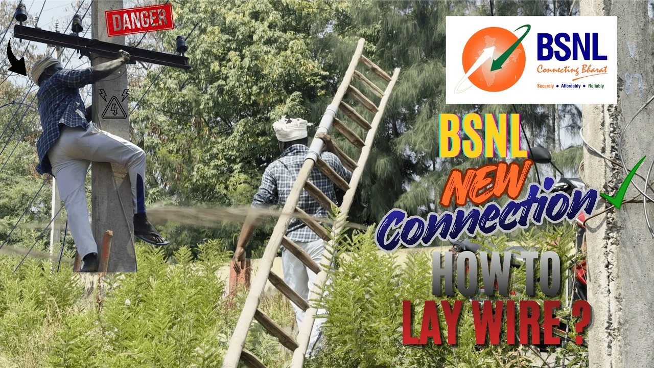 🌐BSNL FTTH Connection Installation✅How To LAY Wire👍