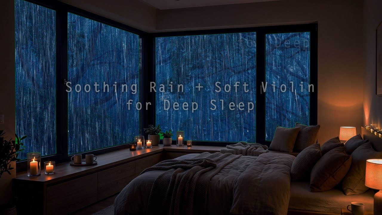 Close Your Eyes and Sleep 🎻🌧️ | Gentle Violin with Soft Rain for Relaxing Night