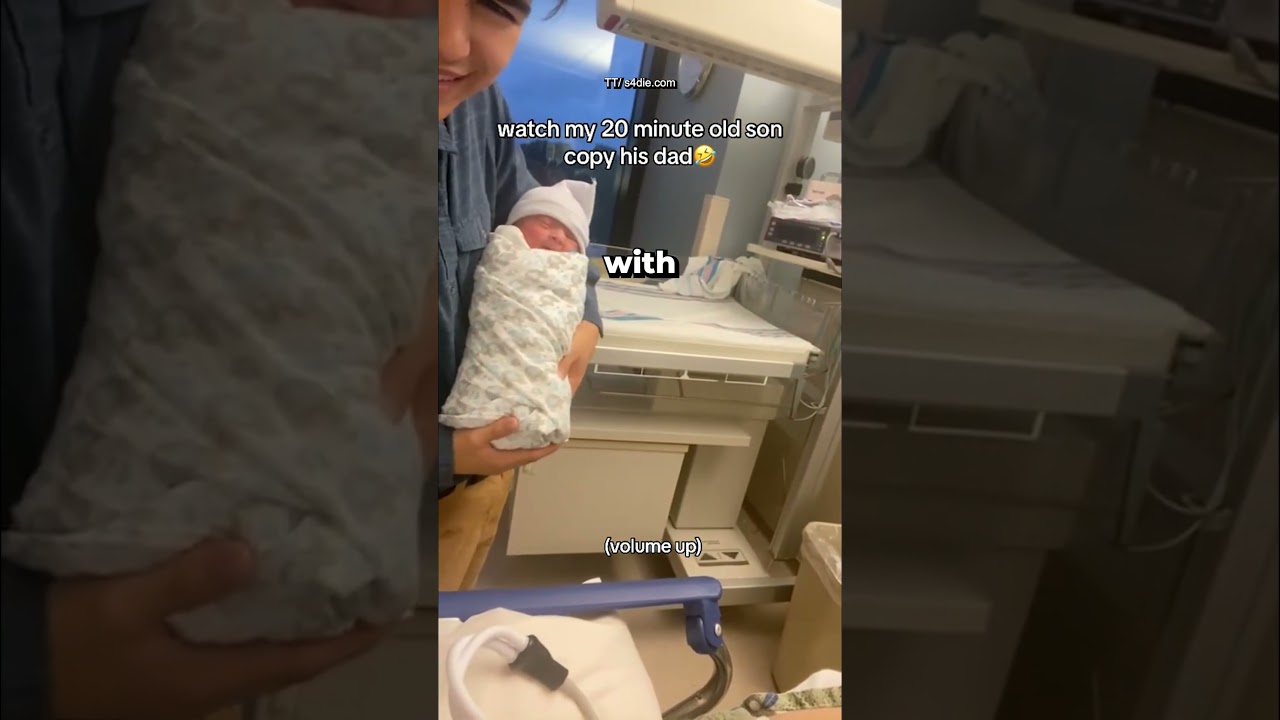 New born baby mimicks dad's laugh 😂 - WorldBeAmazed