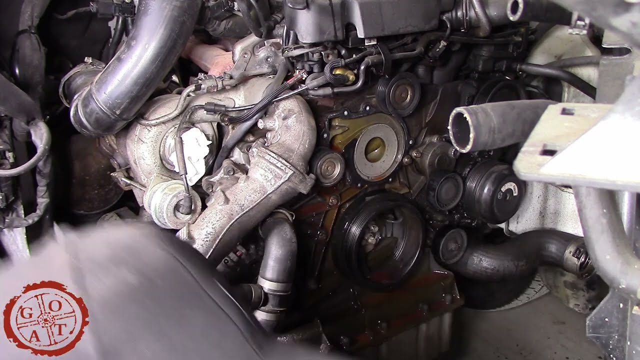 Sprinter Water Pump Replacement use DIY tools(奔弛SPRINTER发动机水泵更换自己造专用工具）
