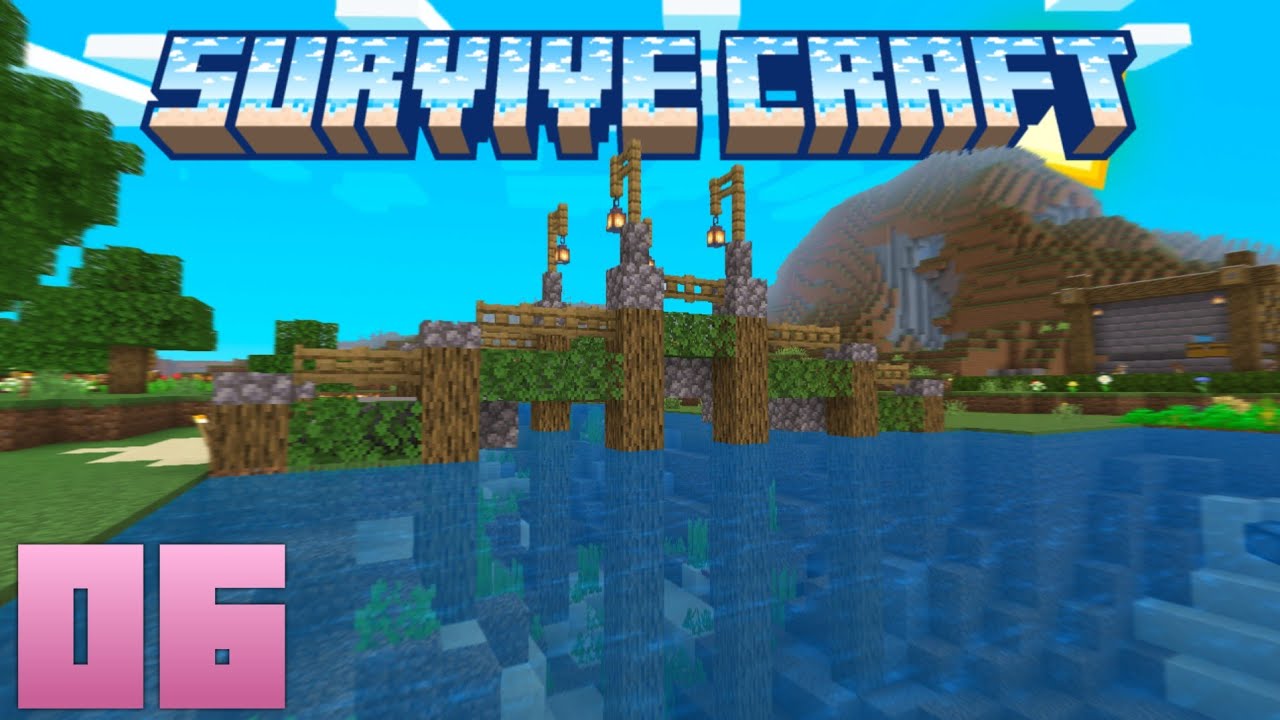 DECORAMOS o Nosso MAPA!! Ponte + Farm de ferro renovada - Survive Craft #06