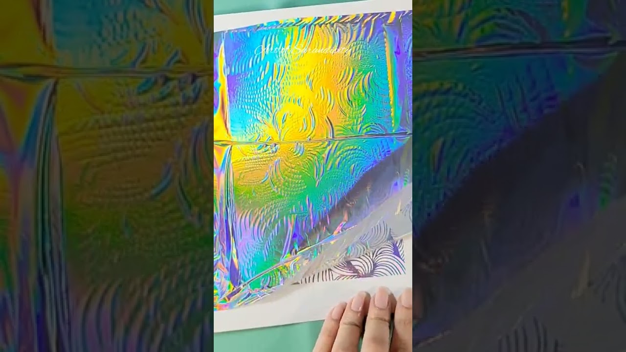 ✨️Foiled Greeting Card Peeling ASMR✨️ #asmr #foilart #artasmr #holographic