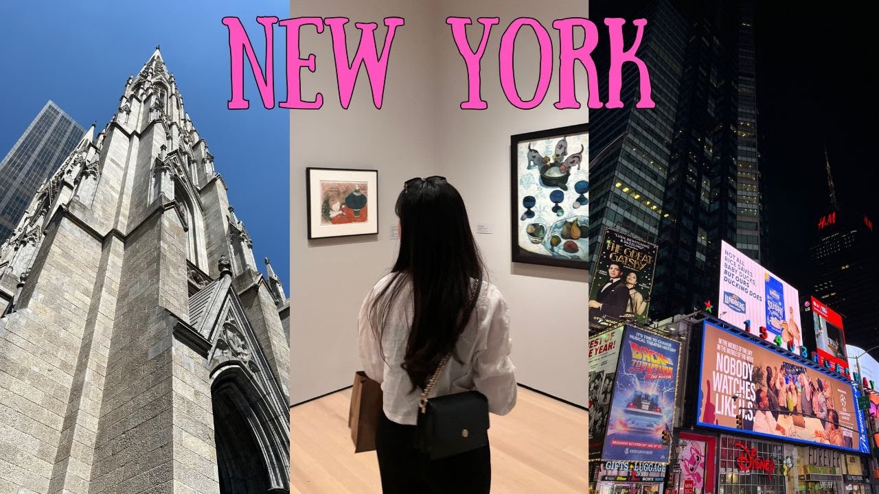 sub) 뉴욕 졸업여행 브이로그🗽🇺🇸 | 내멋대로 문화의 날 DAY 2: MoMA, 알라딘 뮤지컬, 야경맛집 타임스퀘어, 브로드웨이, 패트릭 성당, 스시맛집