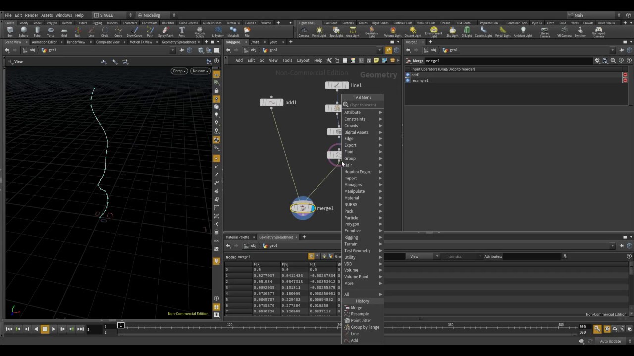 houdini 16 /// particles along curve v01
