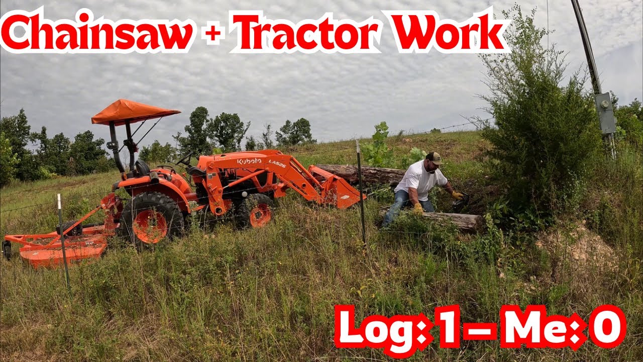 Chainsaw, Tractor & Fire! Clearing the Back Pasture Before the Rain