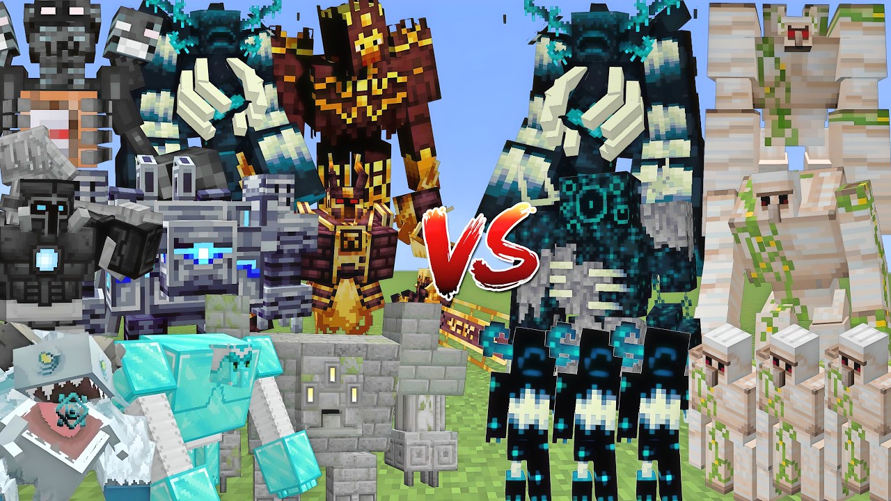 БОССЫ ПРОТИВ ХРАНИТЕЛЕЙ И ЖЕЛЕЗНЫХ ГОЛЕМОВ: БИТВА МОБОВ В MINECRAFT
