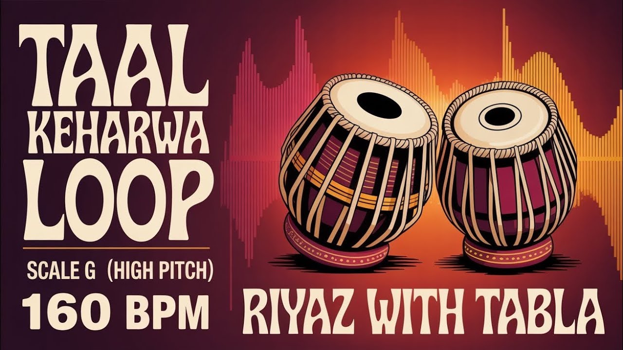 Taal Keherwa Loops | Scale G | 160 BPM | Bhajans, Songs #rhythm #riyazwithtabla