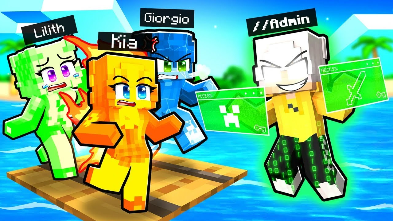 USO i COMANDI da ADMIN su UNA ZATTERA di SOLI ELEMENTALI in Minecraft!