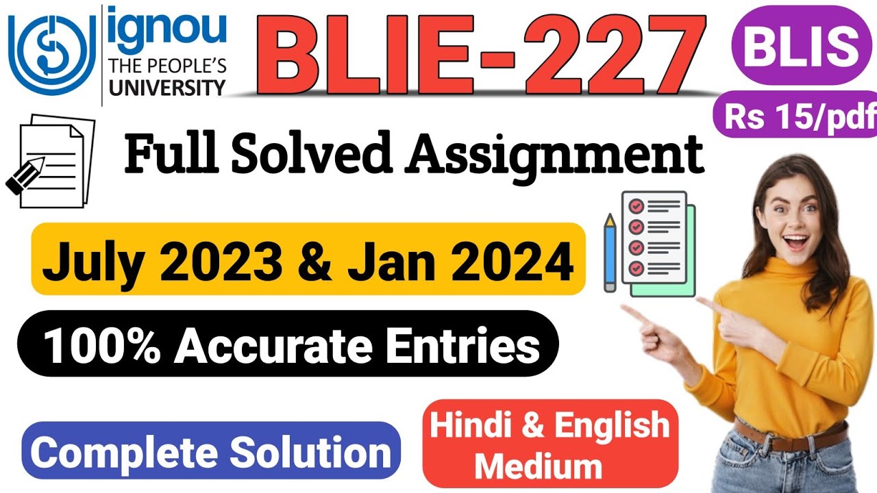 BLIE-227 Solved Assignment July 2023 and January 2024 Session || Ignou blie 227 Assignment 2023-24