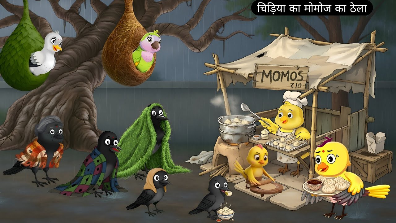 ​जंगल की पहली दावत कैसे एक मोमोज ने बदल दिए सबके दिल | Hindi Birds Cartoon|