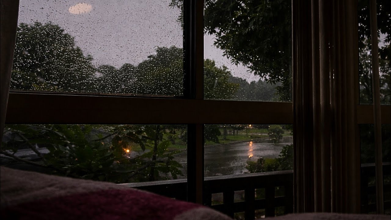 Rain on Window at Night | Cozy Bedroom Ambience for Sleep & Relaxation